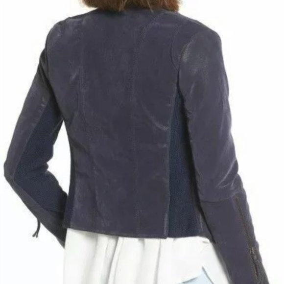 Free People Vegan Leather Suede Moto Jacket, Size 0, Black - Picture 3 of 10